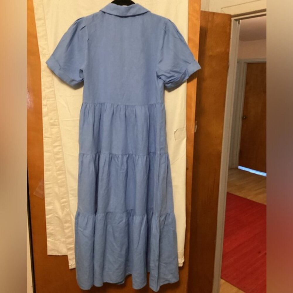 ZARA Join Life Midi Dress Linen Blend Sz XS NWT - Picture 3 of 12